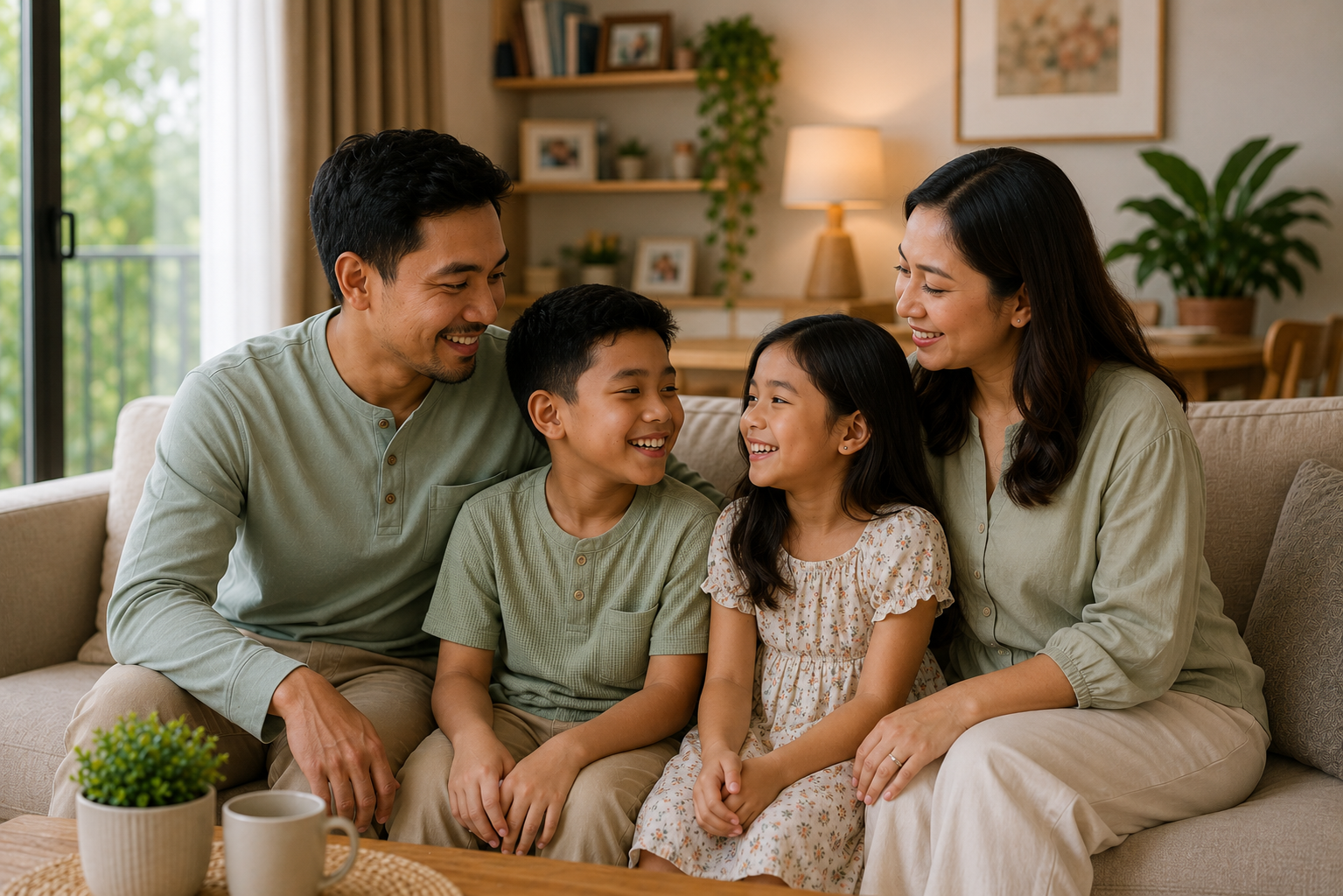Family discussing personal insurance protection in Singapore